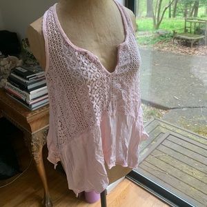 Hollister light pink boho flowy top